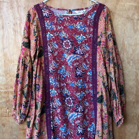 NWT Matilda Jane Lovely Menagerie Patchwork Boho Floral Tunic Long Sleeve Dress - Picture 5 of 15